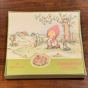 NIP Vintage 1972 Hallmark Betsy Clark Postalettes 12 Fold-up Letter + Seals NEW